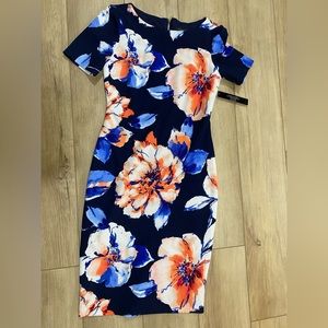 Tahari Navy Blue Dress, New w/tags